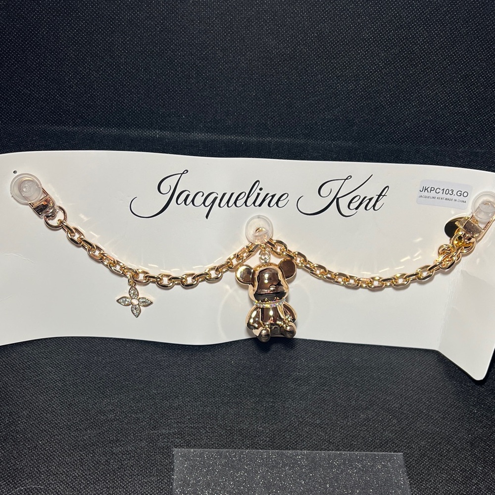 Jacqueline Kent Gold Teddy Bear Charming Chain